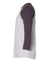 Next Level 6051 Unisex Triblend 3/4-Sleeve Raglan #color_VIN PUR/ HTR WHT