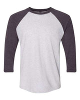 Next Level 6051 Unisex Triblend 3/4-Sleeve Raglan #color_VIN PUR/ HTR WHT