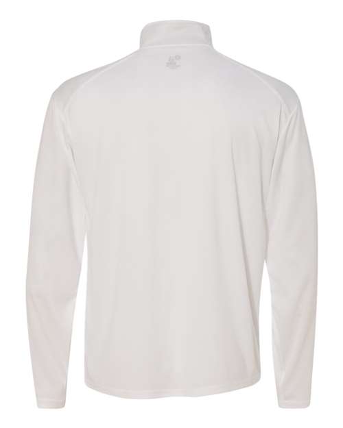 Badger 4102 B-Core Quarter-Zip Pullover #color_White/ Graphite
