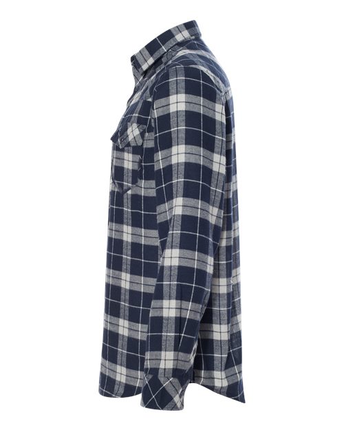 Burnside B8210 Men's Plaid Flannel Shirt #color_NAVY/ GREY