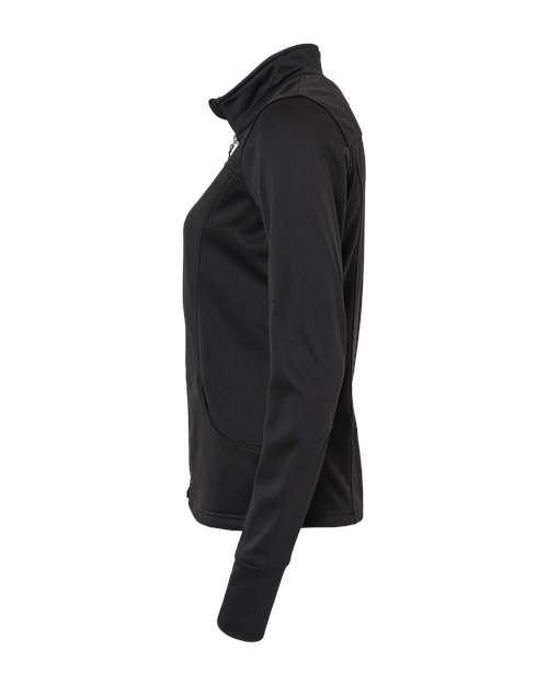 Independent Trading Co. EXP60PAZ Women's Poly-Tech Full-Zip Track Jacket #color_Black
