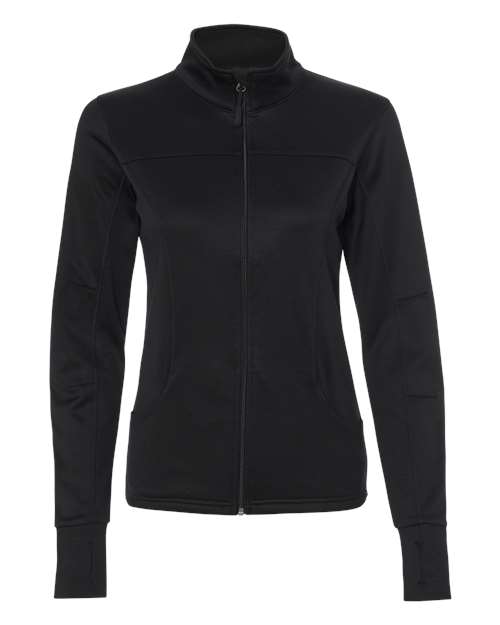 Independent Trading Co. EXP60PAZ Women's Poly-Tech Full-Zip Track Jacket #color_Black