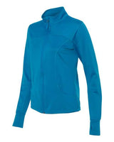 Independent Trading Co. EXP60PAZ Women's Poly-Tech Full-Zip Track Jacket #color_Aster Blue