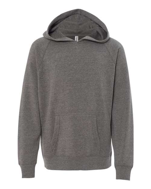 Independent Trading Co. PRM15YSB Youth Lightweight Special Blend Raglan Hooded Sweatshirt #color_Nickel