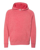 Independent Trading Co. PRM15YSB Youth Lightweight Special Blend Raglan Hooded Sweatshirt #color_Pomegranate