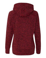 J America JA8616 Ladies' Cosmic Contrast Fleece Hooded Sweatshirt #color_RED FLECK/ RED