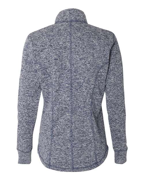 J America JA8617 Ladies' Cosmic Fleece Quarter-Zip #color_NAVY FLECK/ NAVY