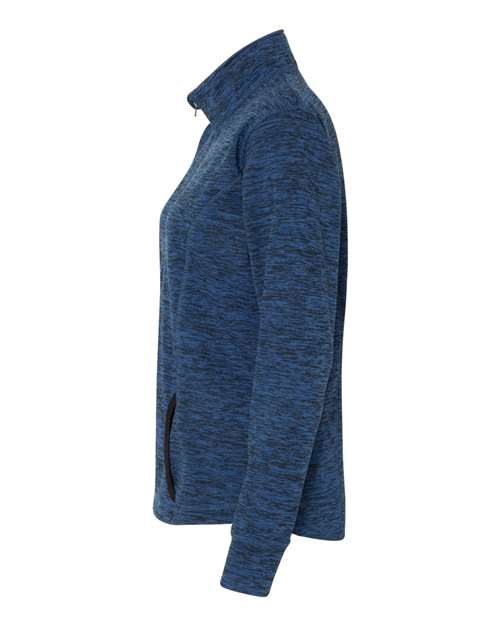 J America JA8617 Ladies' Cosmic Fleece Quarter-Zip #color_ROYAL FLK/ BLACK