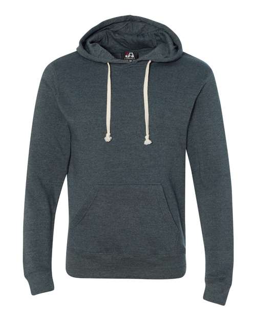 J America JA8871 Adult Triblend Pullover Fleece Hooded Sweatshirt #color_NAVY TRIBLEND