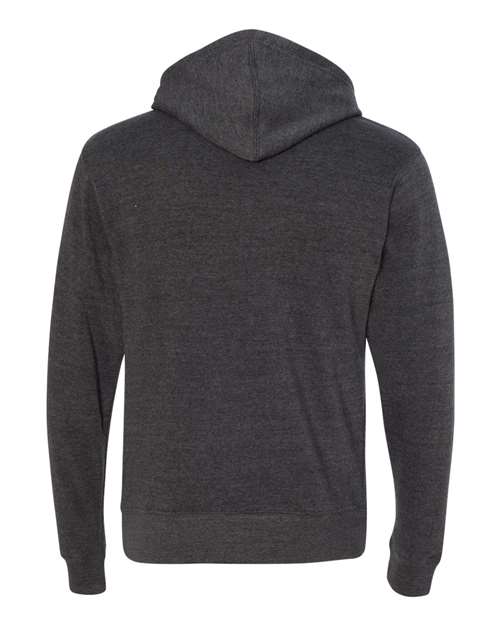 J America JA8871 Adult Triblend Pullover Fleece Hooded Sweatshirt #color_BLACK TRIBLEND
