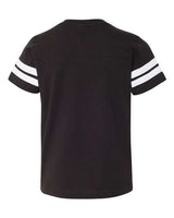 LAT 6137 Youth Football Fine Jersey T-Shirt #color_BLACK/ WHITE
