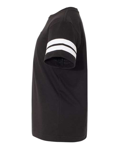 LAT 6137 Youth Football Fine Jersey T-Shirt #color_BLACK/ WHITE