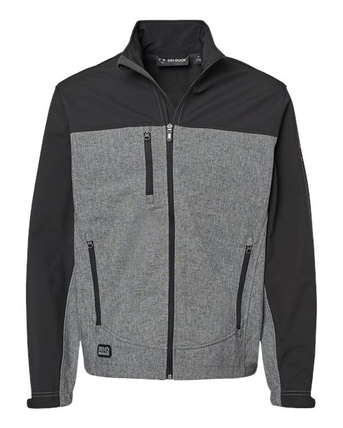Dri Duck 5350 Men's Poly Spandex Motion Softshell Jacket #color_BLACK HEATHER