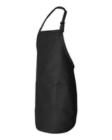 Q-Tees Q4350 Full-Length Apron with Pockets #color_Black
