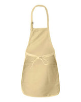 Q-Tees Q4350 Full-Length Apron with Pockets #color_Natural