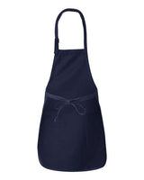 Q-Tees Q4350 Full-Length Apron with Pockets #color_Navy