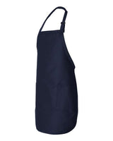 Q-Tees Q4350 Full-Length Apron with Pockets #color_Navy