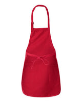 Q-Tees Q4350 Full-Length Apron with Pockets #color_Red