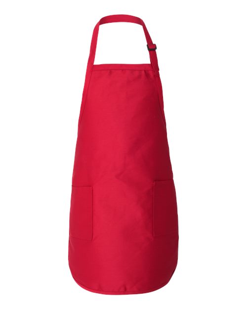 Q-Tees Q4350 Full-Length Apron with Pockets #color_Red