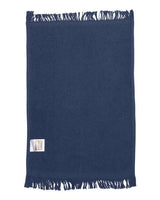 Q-Tees T100 Fringed Fingertip Towel #color_Navy