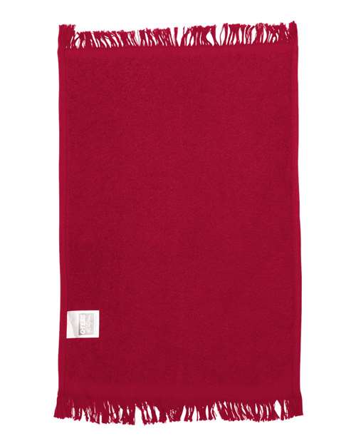 Q-Tees T100 Fringed Fingertip Towel #color_Red
