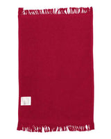 Q-Tees T100 Fringed Fingertip Towel #color_Red