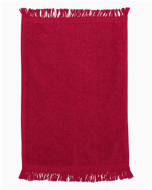 Q-Tees T100 Fringed Fingertip Towel #color_Red