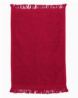 Q-Tees T100 Fringed Fingertip Towel #color_Red