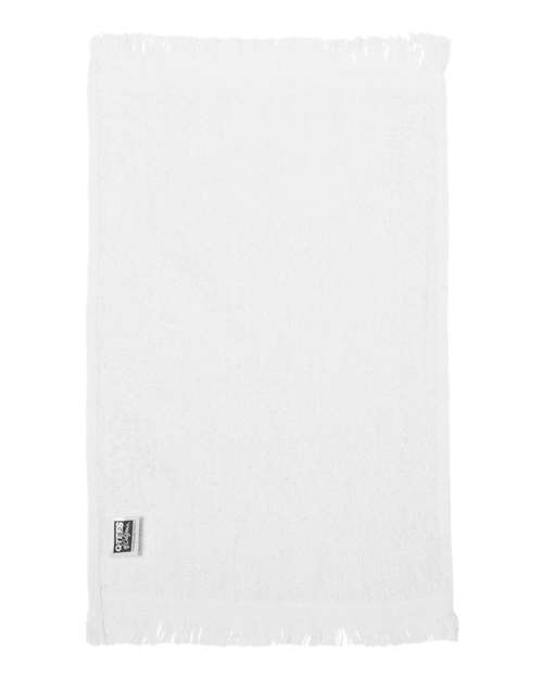 Q-Tees T100 Fringed Fingertip Towel #color_White