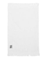 Q-Tees T100 Fringed Fingertip Towel #color_White