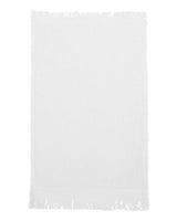 Q-Tees T100 Fringed Fingertip Towel #color_White