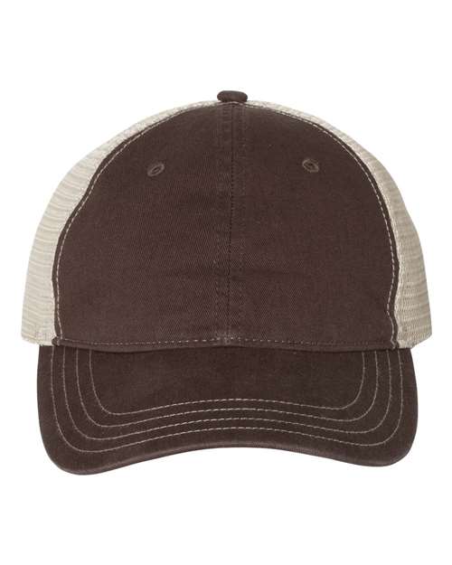 Richardson 111 Garment-Washed Trucker Cap #color_Brown/ Khaki