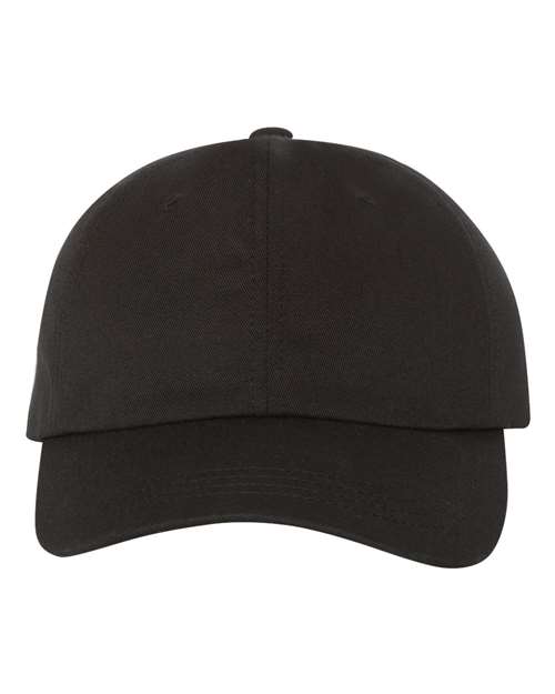 Yupoong 6245CM Adult Low-Profile Cotton Twill Dad Cap #color_BLACK
