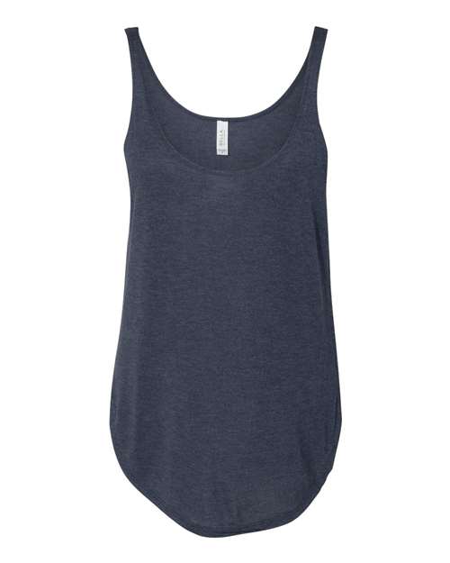 Bella + Canvas B8802 Ladies' Flowy Side Slit Tank #color_HEATHER NAVY