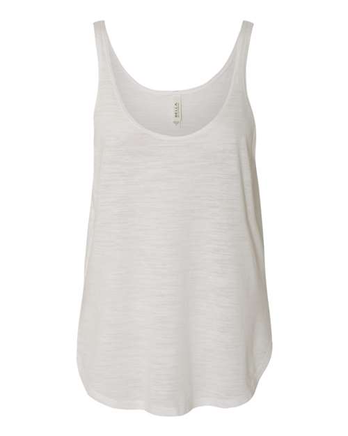Bella + Canvas B8802 Ladies' Flowy Side Slit Tank #color_WHITE SLUB