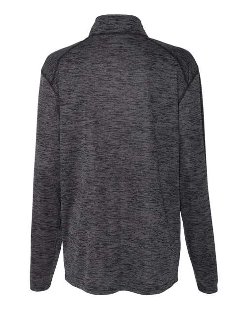 Badger 4173 Women’s Tonal Blend Quarter-Zip Pullover #color_Black Tonal Blend