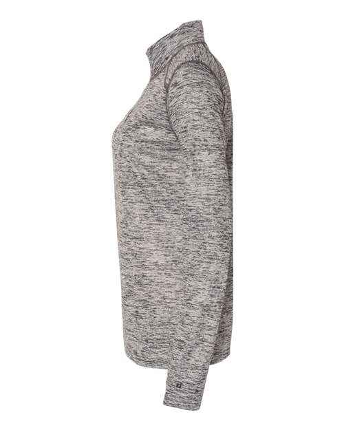 Badger 4173 Women’s Tonal Blend Quarter-Zip Pullover #color_Graphite Tonal Blend