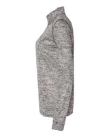 Badger 4173 Women’s Tonal Blend Quarter-Zip Pullover #color_Graphite Tonal Blend
