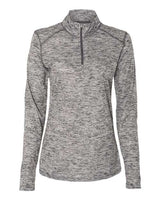 Badger 4173 Women’s Tonal Blend Quarter-Zip Pullover #color_Graphite Tonal Blend