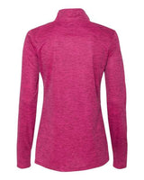 Badger 4173 Women’s Tonal Blend Quarter-Zip Pullover #color_Hot Pink Tonal Blend