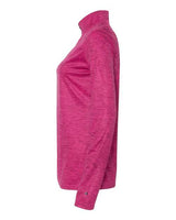Badger 4173 Women’s Tonal Blend Quarter-Zip Pullover #color_Hot Pink Tonal Blend
