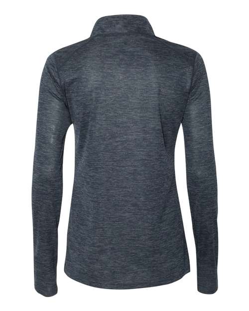Badger 4173 Women’s Tonal Blend Quarter-Zip Pullover #color_Navy Tonal Blend
