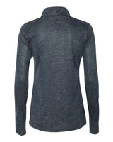 Badger 4173 Women’s Tonal Blend Quarter-Zip Pullover #color_Navy Tonal Blend