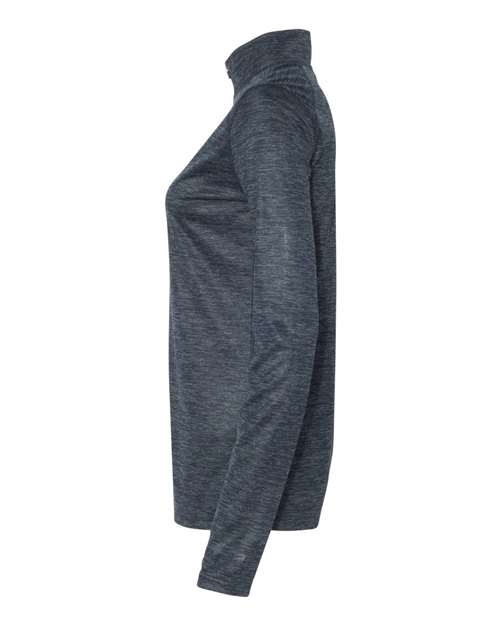 Badger 4173 Women’s Tonal Blend Quarter-Zip Pullover #color_Navy Tonal Blend