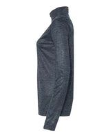 Badger 4173 Women’s Tonal Blend Quarter-Zip Pullover #color_Navy Tonal Blend