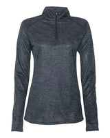 Badger 4173 Women’s Tonal Blend Quarter-Zip Pullover #color_Navy Tonal Blend