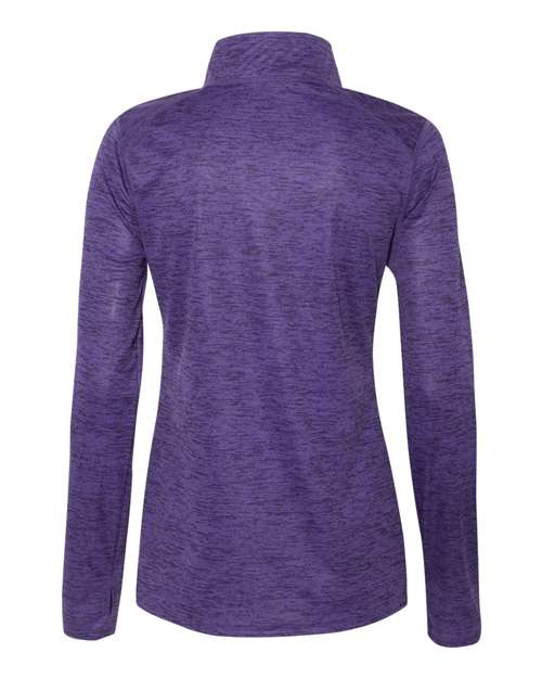 Badger 4173 Women’s Tonal Blend Quarter-Zip Pullover #color_Purple Tonal Blend