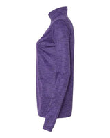Badger 4173 Women’s Tonal Blend Quarter-Zip Pullover #color_Purple Tonal Blend