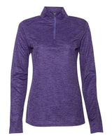 Badger 4173 Women’s Tonal Blend Quarter-Zip Pullover #color_Purple Tonal Blend