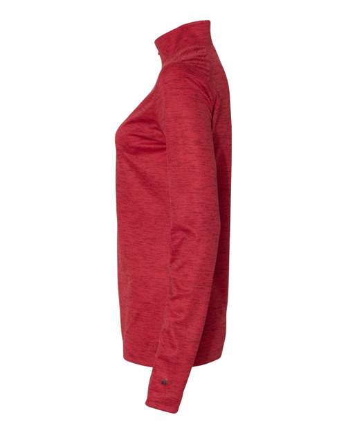 Badger 4173 Women’s Tonal Blend Quarter-Zip Pullover #color_Red Tonal Blend